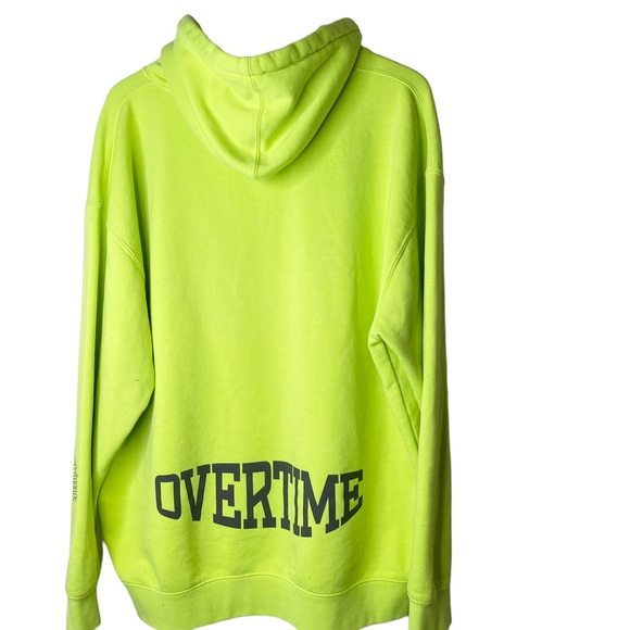 Overtime Electric Hoodie Pullover Neon Yellow Green XL - Picture 5 of 8